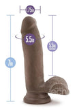 Au Naturel Sensa Feel Dildo 7in - Chocolate