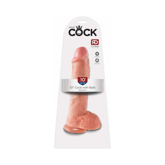 Pipedream King Cock 10 in. Cock With Balls Realistic Suction Cup Dildo