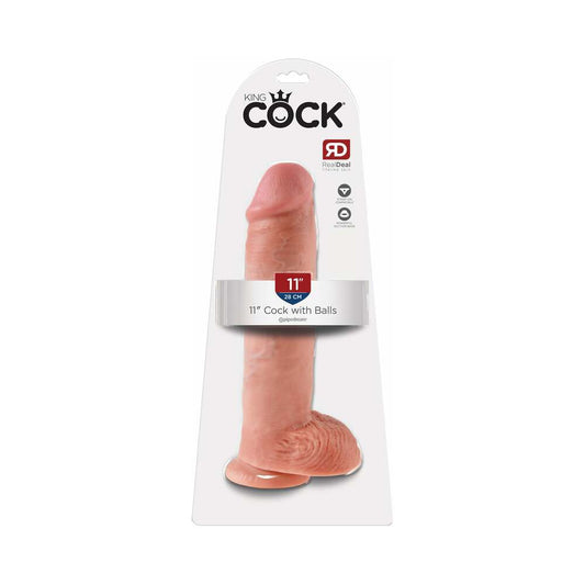 Pipedream King Cock 11 in. Cock With Balls Realistic Suction Cup Dildo