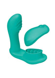 Blaze Satisfier Rechargeable Silicone Vibrator with Remote Control - Aqua