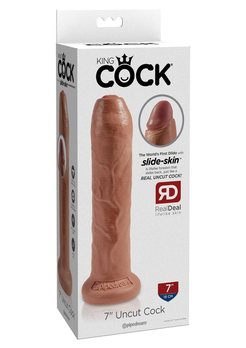 Pipedream King Cock 7 in. Uncut Cock Realistic Dildo With Moveable Foreskin & Suction Cup(discontinued)