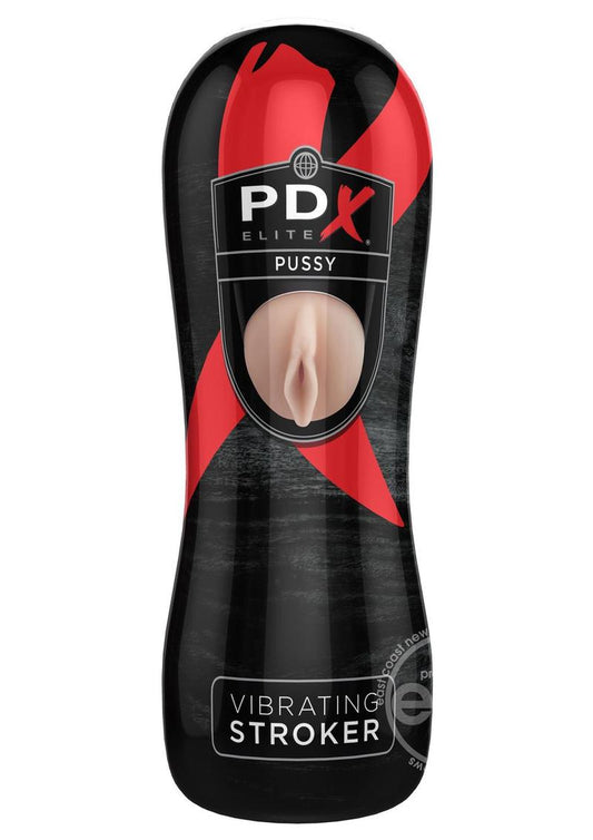 PDX Elite Vibrating Pussy Masturbator with Bullet - Pussy - Vanilla/Black