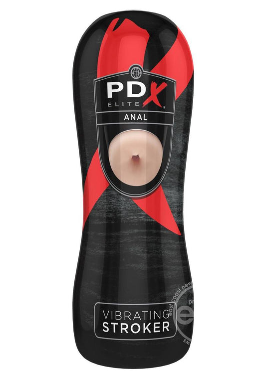 PDX Elite Vibrating Anal Masturbator with Bullet - Butt - Vanilla/Black