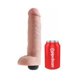 Pipedream King Cock 10 in. Squirting Cock With Balls Realistic Dildo Beige