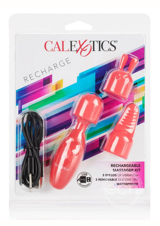 CalExotics Rechargeable Massager Kit Waterproof - Red