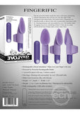 Fingerific Rechargeable Silicone Finger Bullet Vibrator with Clitoral Stimulator - Purple