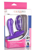 Pinpoint Pleaser Silicone Rechargeable P-Spot Vibrator with Remote Control - Purple