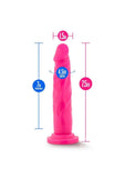 Neo Dual Density Dildo 7.5in - Neon Pink