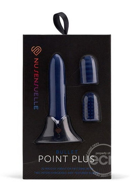 Nu Sensuelle Point Plus Rechargeable Silicone Bullet - Navy Blue