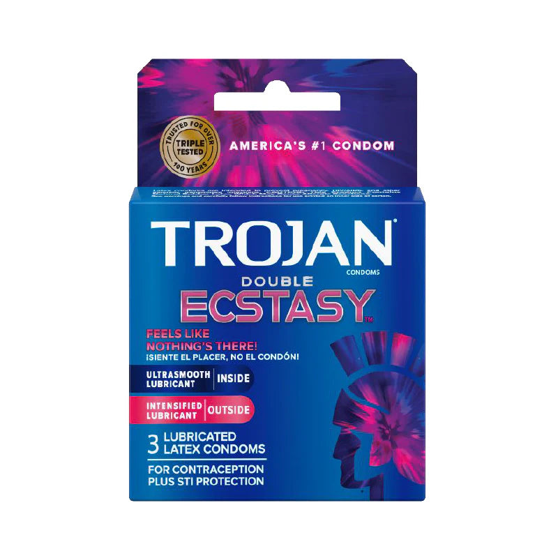 TROJAN DOUBLE ECSTASY CONDOM 3 PACK