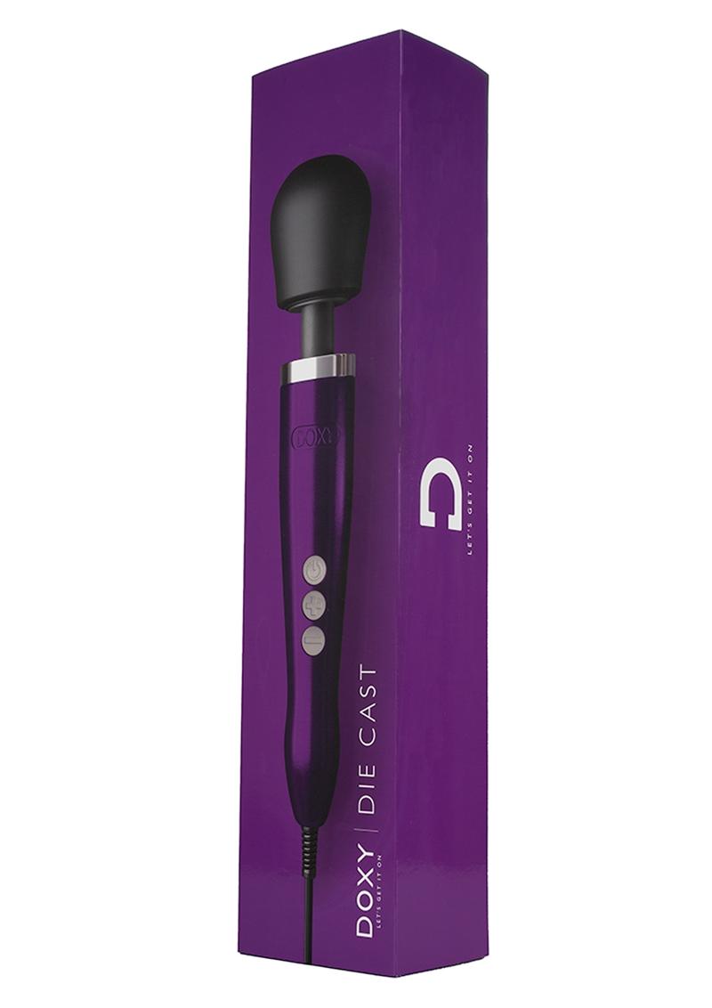 Doxy Die Cast Wand Metal Plug-In Vibrating Body Massager - Purple