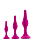 Luxe Beginner Plug Kit Silicone Butt Plugs 3 Sizes - Pink