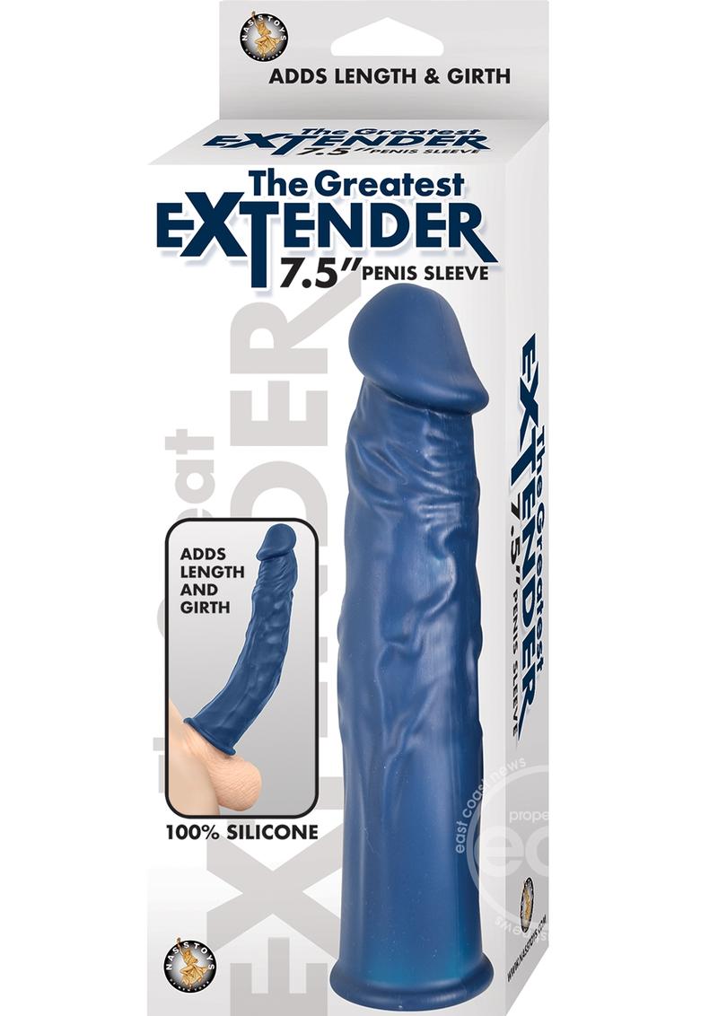 The Greatest Extender Silicone Penis Sleeve 7.5in - Blue