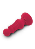 Secret Kisses Thrusting Rechargeable Silicone Rosebud Buttplug with Remote Control - Red