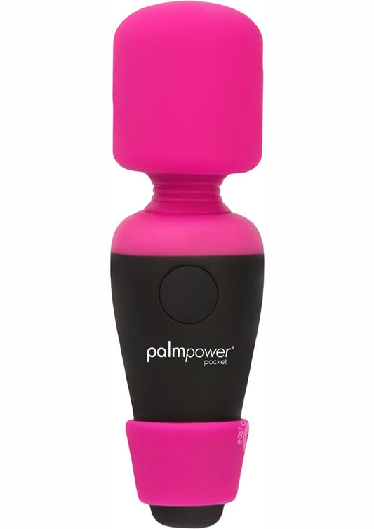 PalmPower Pocket Silicone Rechargeable Mini Wand Massager - Pink