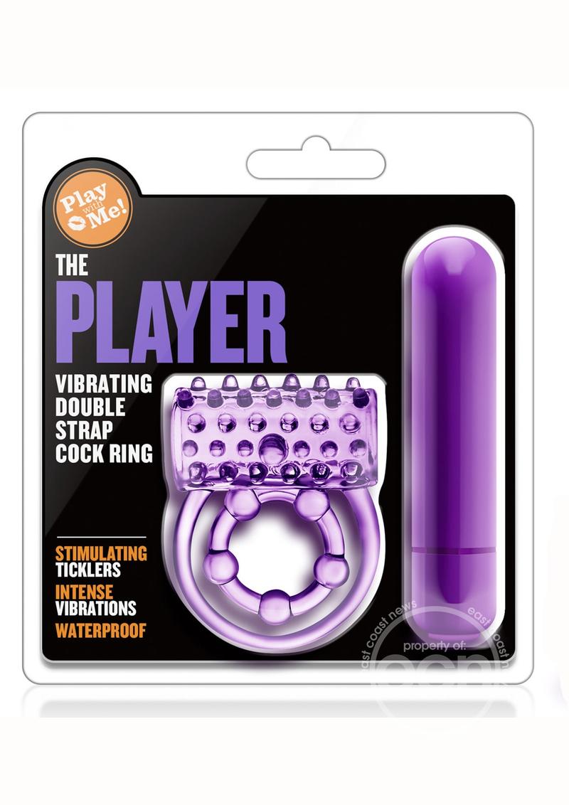 Play with Me The Player Vibrating Double Strap Cock Ring - Purple