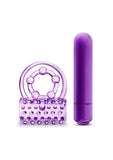 Play with Me The Player Vibrating Double Strap Cock Ring - Purple