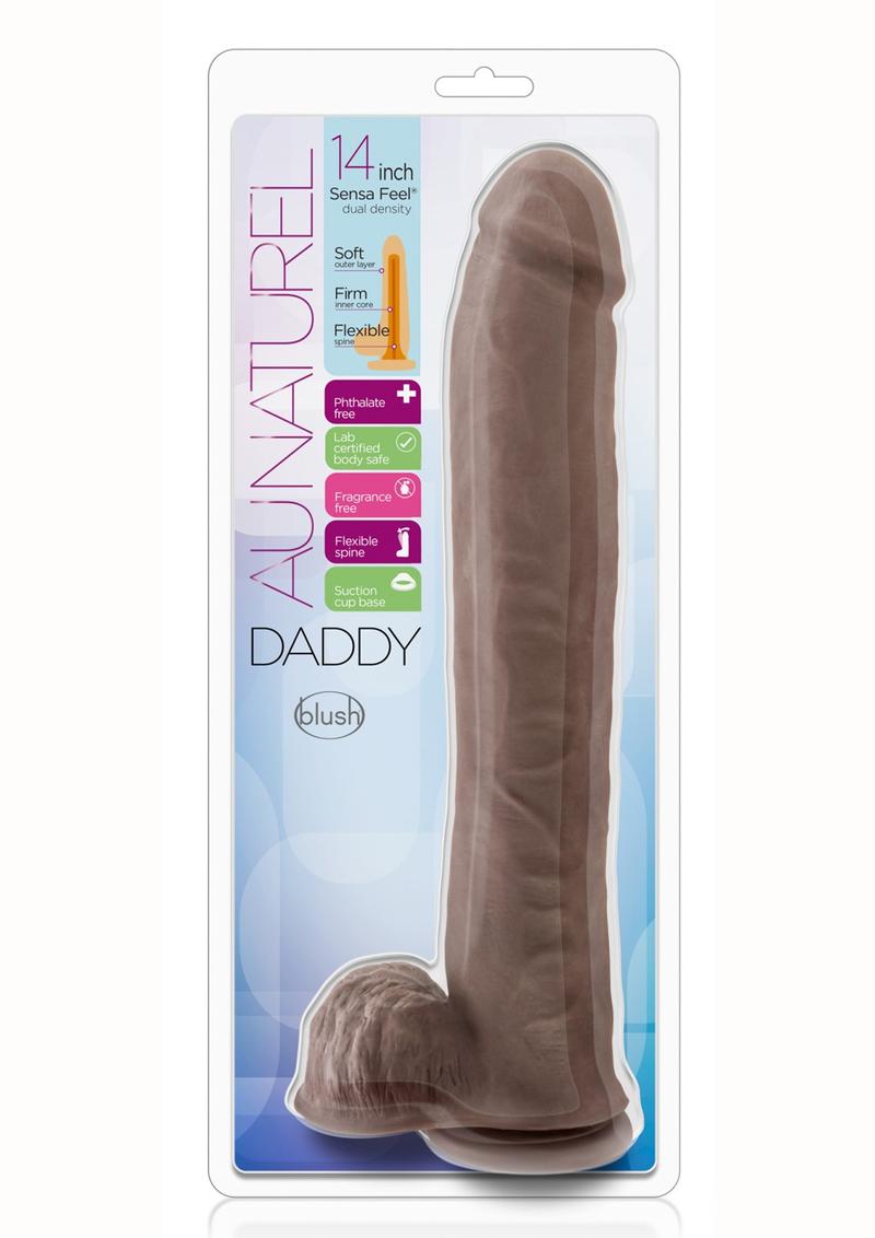 Au Naturel Daddy 14 in. Posable Dual Density Dildo with Balls