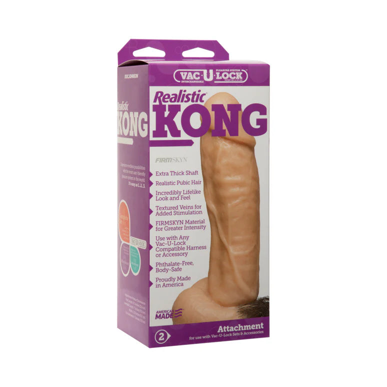 Vac-U-Lock Realistic Kong Firmskyn Dildo 8.5in - Vanilla