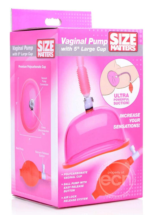 Size Matters Vaginal Pump with 5in Large Cup - Pink