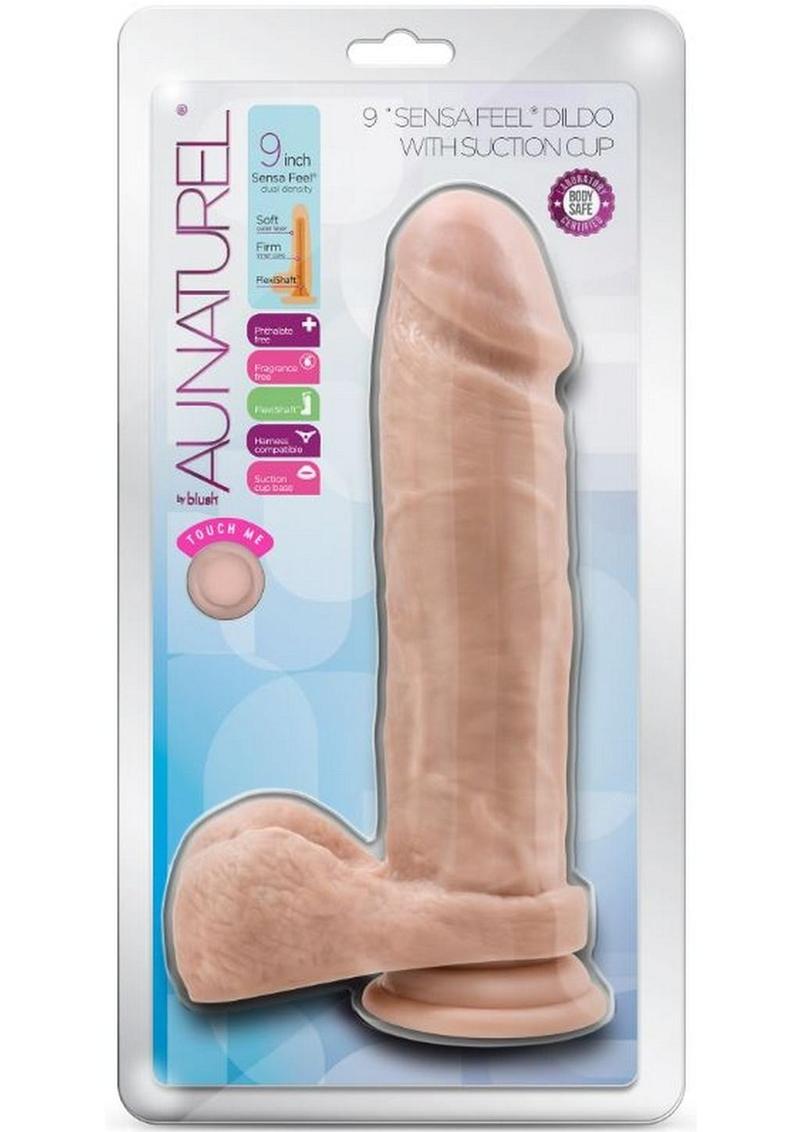 Au Naturel 9in. Posable Dual Density Dildo with Balls