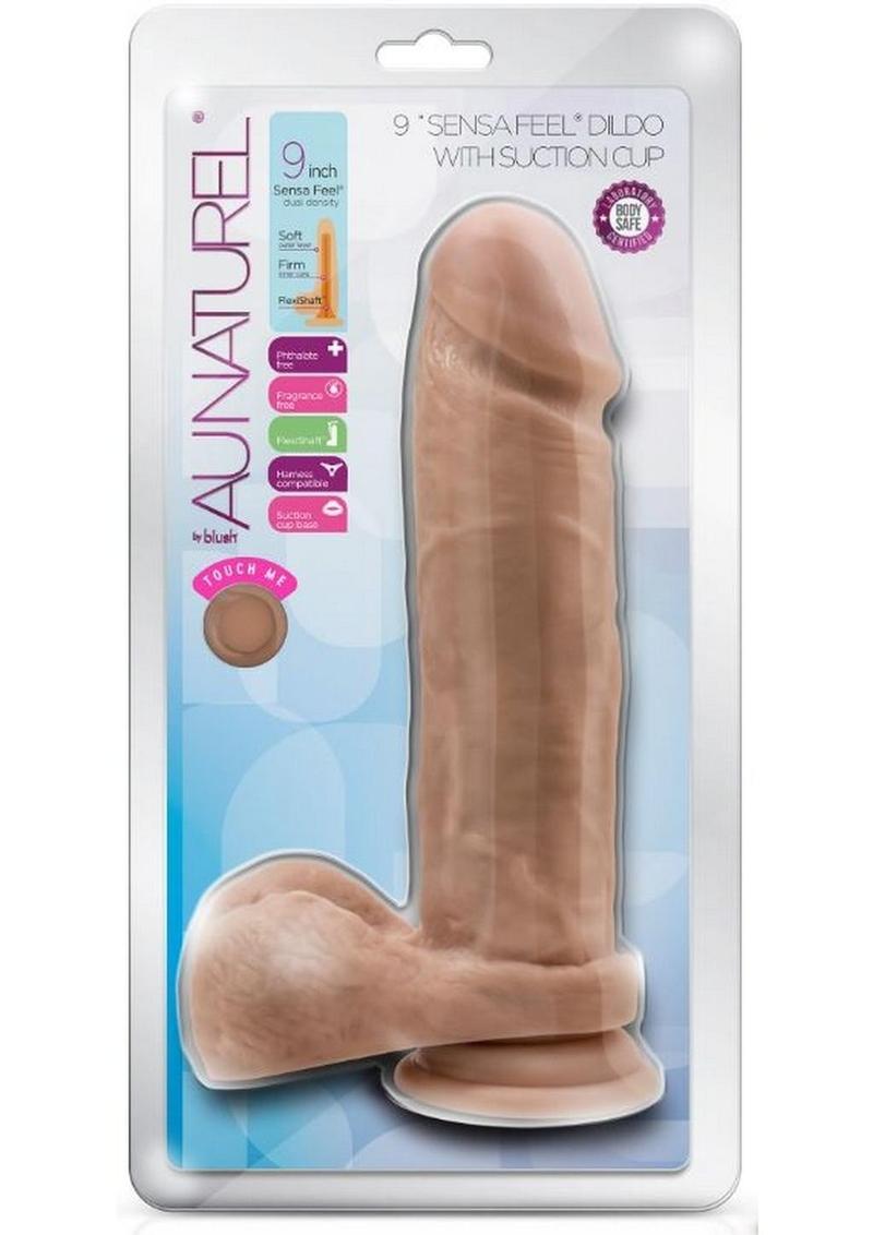 Au Naturel 9in. Posable Dual Density Dildo with Balls