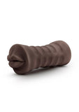 Hot Chocolate Heather Vibrating Masturbator with Bullet - Mouth - Chocolate