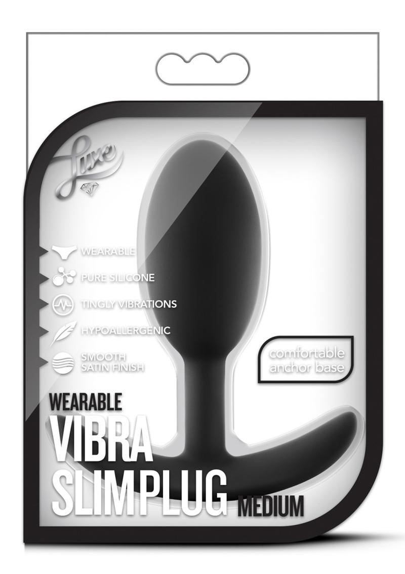 Luxe Wearable Vibra Slim Plug Silicone Butt Plug - Medium