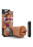 M for Men Isabella Vibrating Masturbator with Bullet - Mouth - Caramel