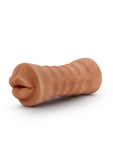 M for Men Isabella Vibrating Masturbator with Bullet - Mouth - Caramel