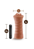 M for Men Isabella Vibrating Masturbator with Bullet - Mouth - Caramel