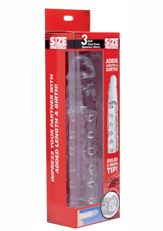 Size Matters Penis Enhancer Sleeve 3in - Clear