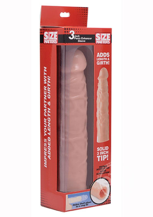 Size Matters Penis Extender Sleeve 3in - Vanilla