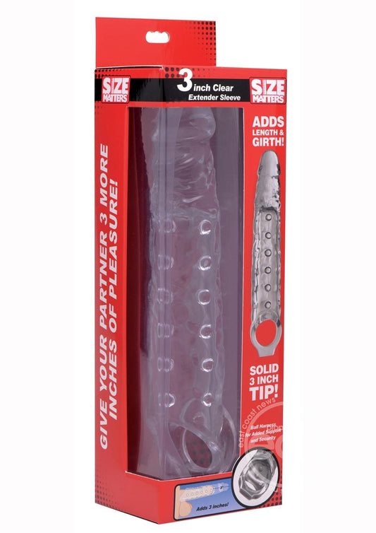 Size Matters Penis Extender Sleeve 3in - Clear