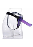 Strap U Comfort Ride Black Strap On Harness with Purple 7in Dildo