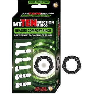 My Ten Erection Rings Beaded Comfort Rings Black