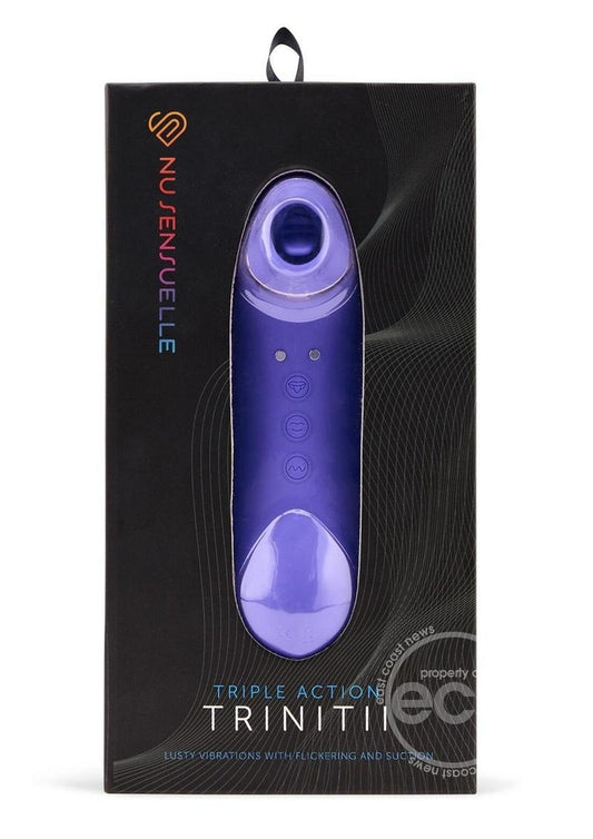 Nu Sensuelle Trinitii Triple Action Rechargeable Silicone Vibrator - Ultra Violet