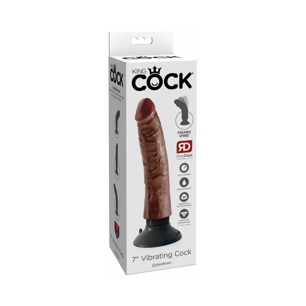 Pipedream King Cock 7 in. Vibrating Cock Poseable Dildo With Suction Cup