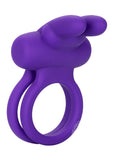 Silicone Rechargeable Dual Rockin Rabbit Multi Speed Cockring Waterproof - Purple