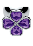 Booty Sparks Violet Flower Gem Anal Plug Set - Silver