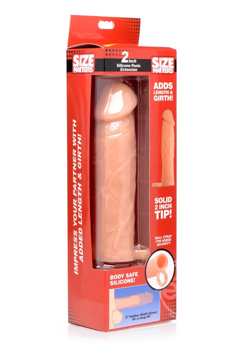 Size Matters Penis Extender Sleeve Silicone 2in - Vanilla