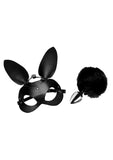 Tailz Bunny Tail Anal Plug and Mask Set - Black