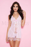 PINK SHEER BABYDOLL WITH OPEN FRONT