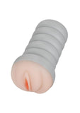 Ribbed Gripper Dual Density Textured Masturbator - Pussy - Vanilla