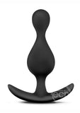 Anal Adventures Platinum Wave Silicone Butt Plug - Black