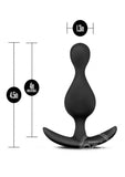 Anal Adventures Platinum Wave Silicone Butt Plug - Black