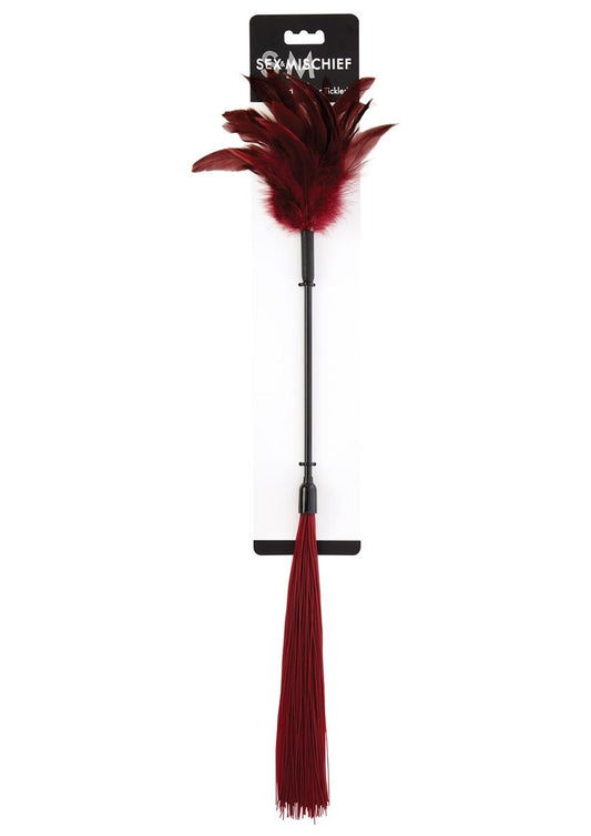 Sex & Mischief Enchanted Feather Tickler - Black/Red