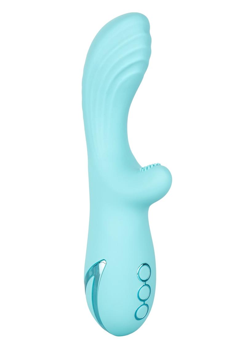 California Dreaming Catalina Climaxer Rechargeable Rotating Silicone Rabbit Vibrator - Blue