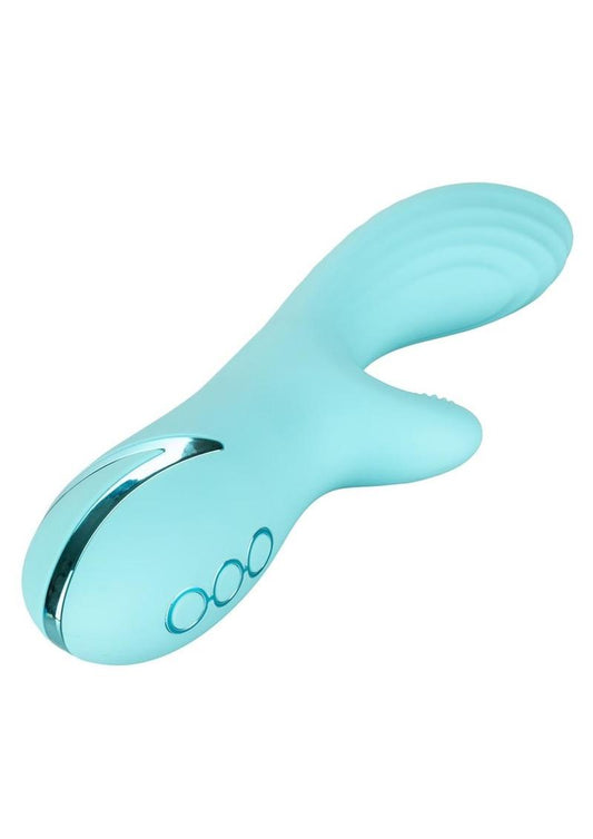 California Dreaming Catalina Climaxer Rechargeable Rotating Silicone Rabbit Vibrator - Blue