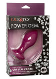 Power Gem Vibrating Crystal Probe Silicone Rechargeable Butt Plug - Purple